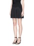Front View - Click To Enlarge - ALEXANDER WANG - Perforated accordion pleat skirt
