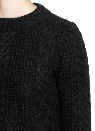 Detail View - Click To Enlarge - ELIZABETH AND JAMES - Flounce cable knit swing sweater