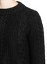 Detail View - Click To Enlarge - ELIZABETH AND JAMES - Flounce cable knit swing sweater
