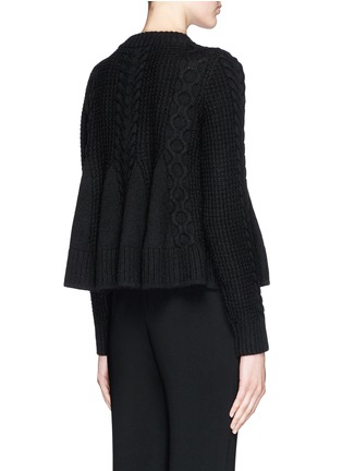 Back View - Click To Enlarge - ELIZABETH AND JAMES - Flounce cable knit swing sweater