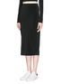 Front View - Click To Enlarge - ELIZABETH AND JAMES - 'Anakin' stretch crepe split midi skirt