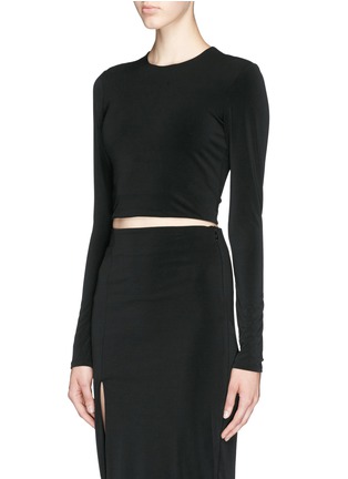 Front View - Click To Enlarge - ELIZABETH AND JAMES - 'Agustin' stretch jersey cropped top