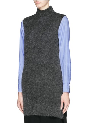 Front View - Click To Enlarge - ELIZABETH AND JAMES - Brushed mohair knit mock turtleneck tunic top