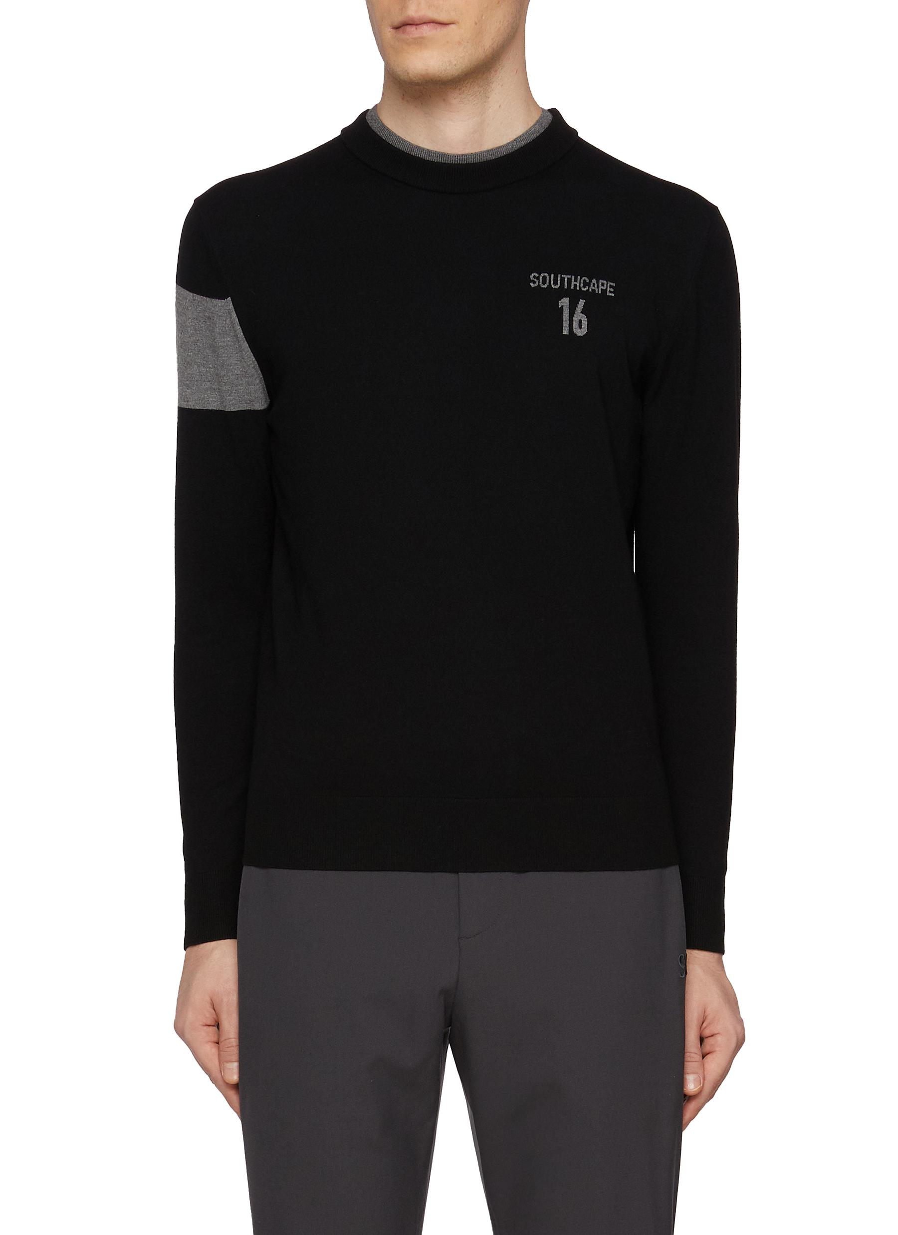 Contrast Stripe Logo Sweater