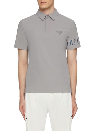 Main View - Click To Enlarge - SOUTHCAPE - Hidden Placket Logo Polo Shirt