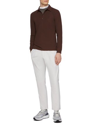 Figure View - Click To Enlarge - SOUTHCAPE - Contrast Mock Neck Ribbed T-Shirt