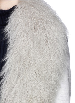 Detail View - Click To Enlarge - ELIZABETH AND JAMES - 'Iris' detachable Mongolian fur collar soft focus felted coat