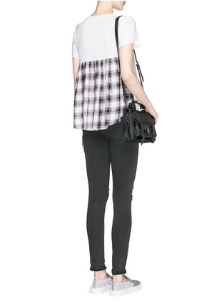 Figure View - Click To Enlarge - ELIZABETH AND JAMES - 'Uma' plaid back cotton jersey tee