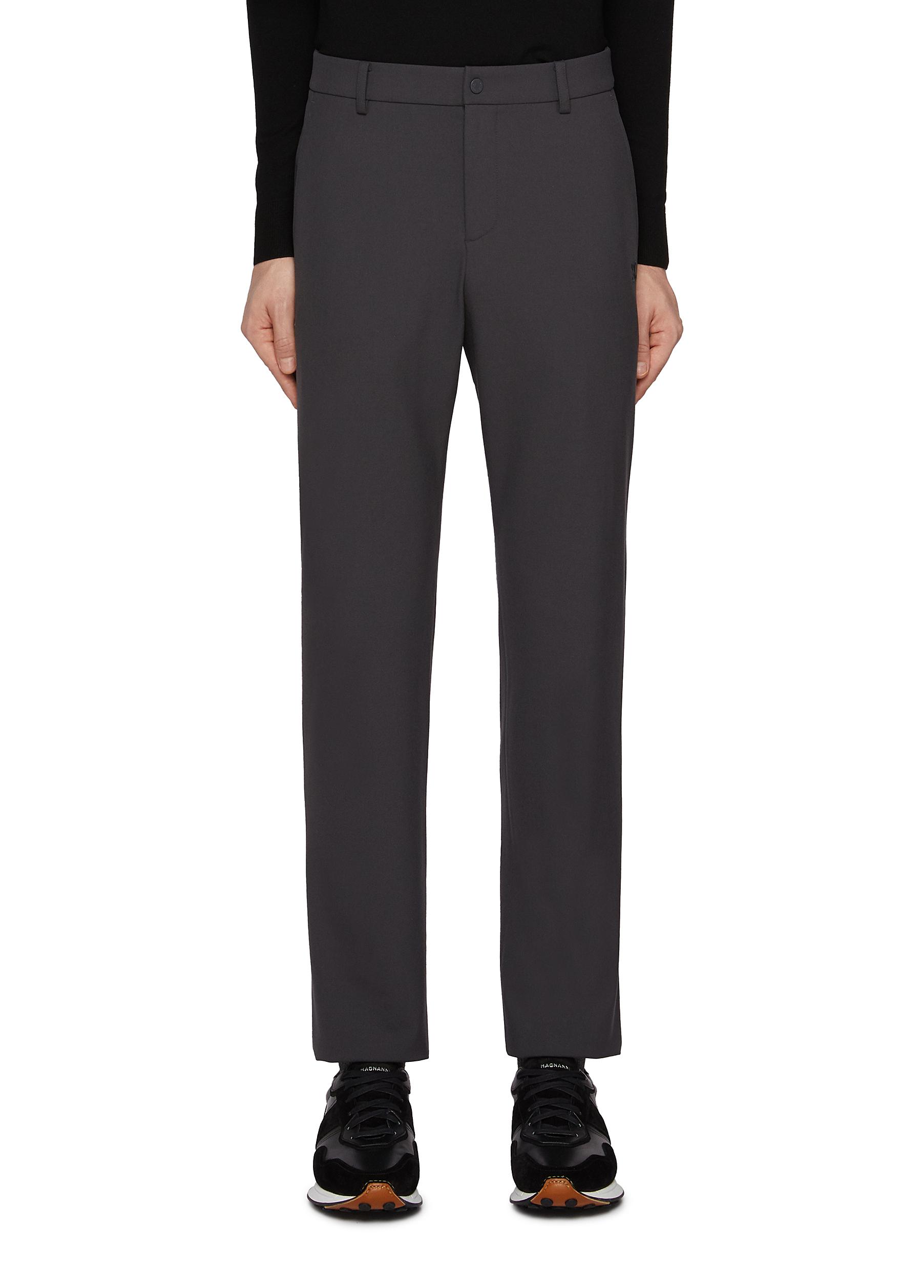 Cropped Contrast Logo Waistband Pants - Thumbnail 1