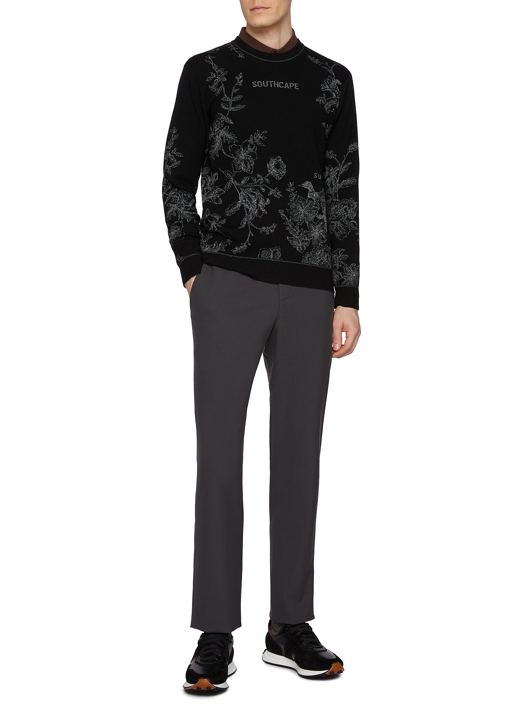 Cropped Contrast Logo Waistband Pants - Thumbnail 2
