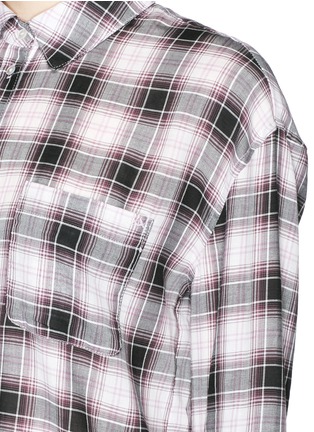 Detail View - Click To Enlarge - ELIZABETH AND JAMES - 'New Carine' plaid print cotton voile shirt