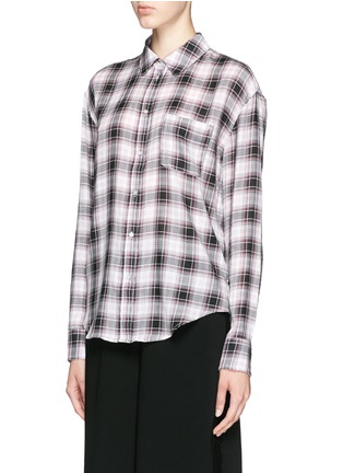 Front View - Click To Enlarge - ELIZABETH AND JAMES - 'New Carine' plaid print cotton voile shirt