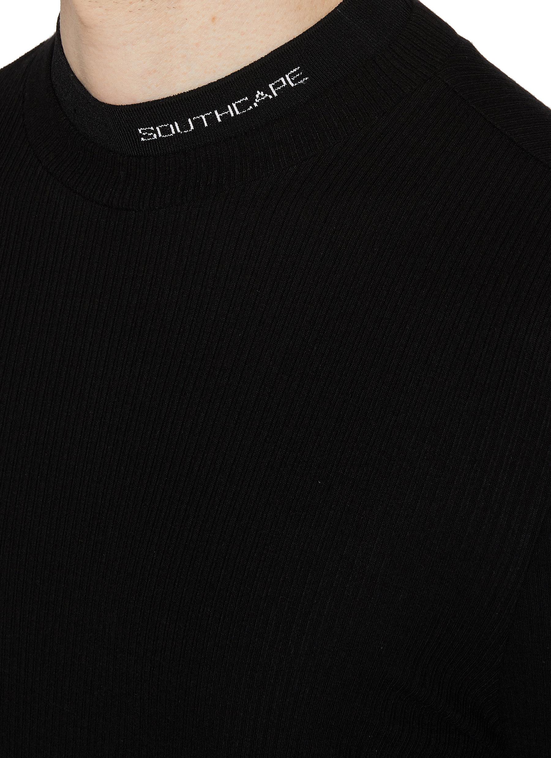 Logo Mock Neck Ribbed T-Shirt - Thumbnail 4