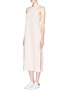 Front View - Click To Enlarge - ELIZABETH AND JAMES - 'Indra' racer front crepe midi dress