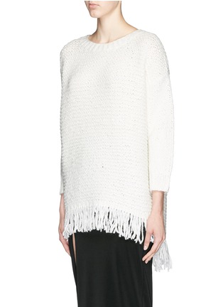 Front View - Click To Enlarge - ELIZABETH AND JAMES - Fringe wool blend chunky knit sweater