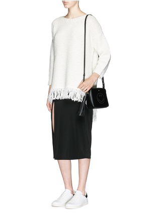 Figure View - Click To Enlarge - ELIZABETH AND JAMES - Fringe wool blend chunky knit sweater