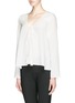 Front View - Click To Enlarge - ELIZABETH AND JAMES - 'Draven' lace-up silk blouse