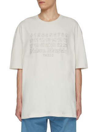 Main View - Click To Enlarge - MAISON MARGIELA - Stitched Numeric Logo Cotton T-Shirt