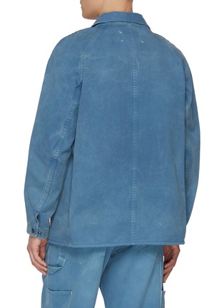 Back View - Click To Enlarge - MAISON MARGIELA - Stone Wash Herringbone Denim Jacket