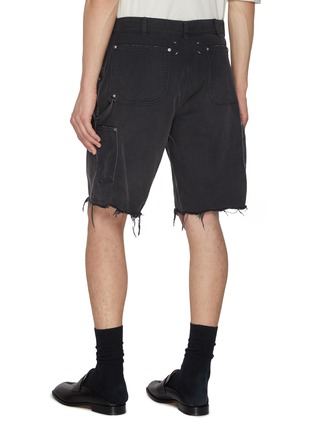 Back View - Click To Enlarge - MAISON MARGIELA - Frayed Hem Carpenter Denim Shorts