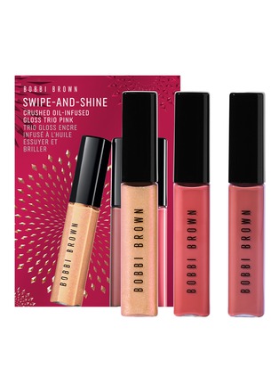 Main View - Click To Enlarge - BOBBI BROWN - Swipe-And-Shine Crushed Oil-Infused Gloss Trio — Rose Metal/Love Letter/New Romantic