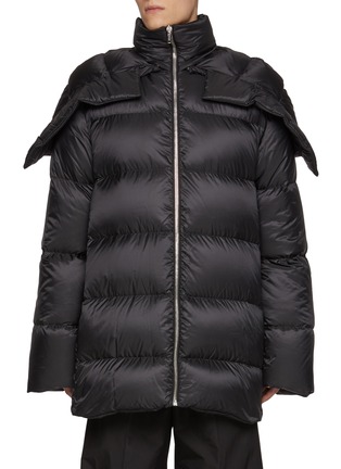 Main View - Click To Enlarge - RICK OWENS  - X Moncler Longue Saison Hooded Cyclophic Coating