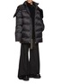 Figure View - Click To Enlarge - RICK OWENS  - X Moncler Longue Saison Hooded Cyclophic Coating