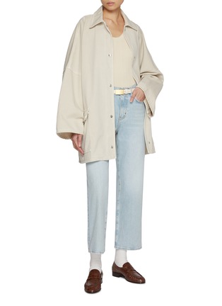 Figure View - Click To Enlarge - FRAME - Le Jane Cropped Light Wash Jeans