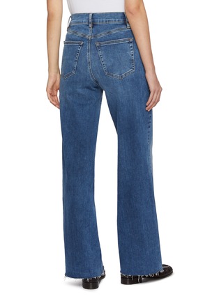 Back View - Click To Enlarge - FRAME - Le Slim Palazzo Fray Hem Cotton Blend Jeans