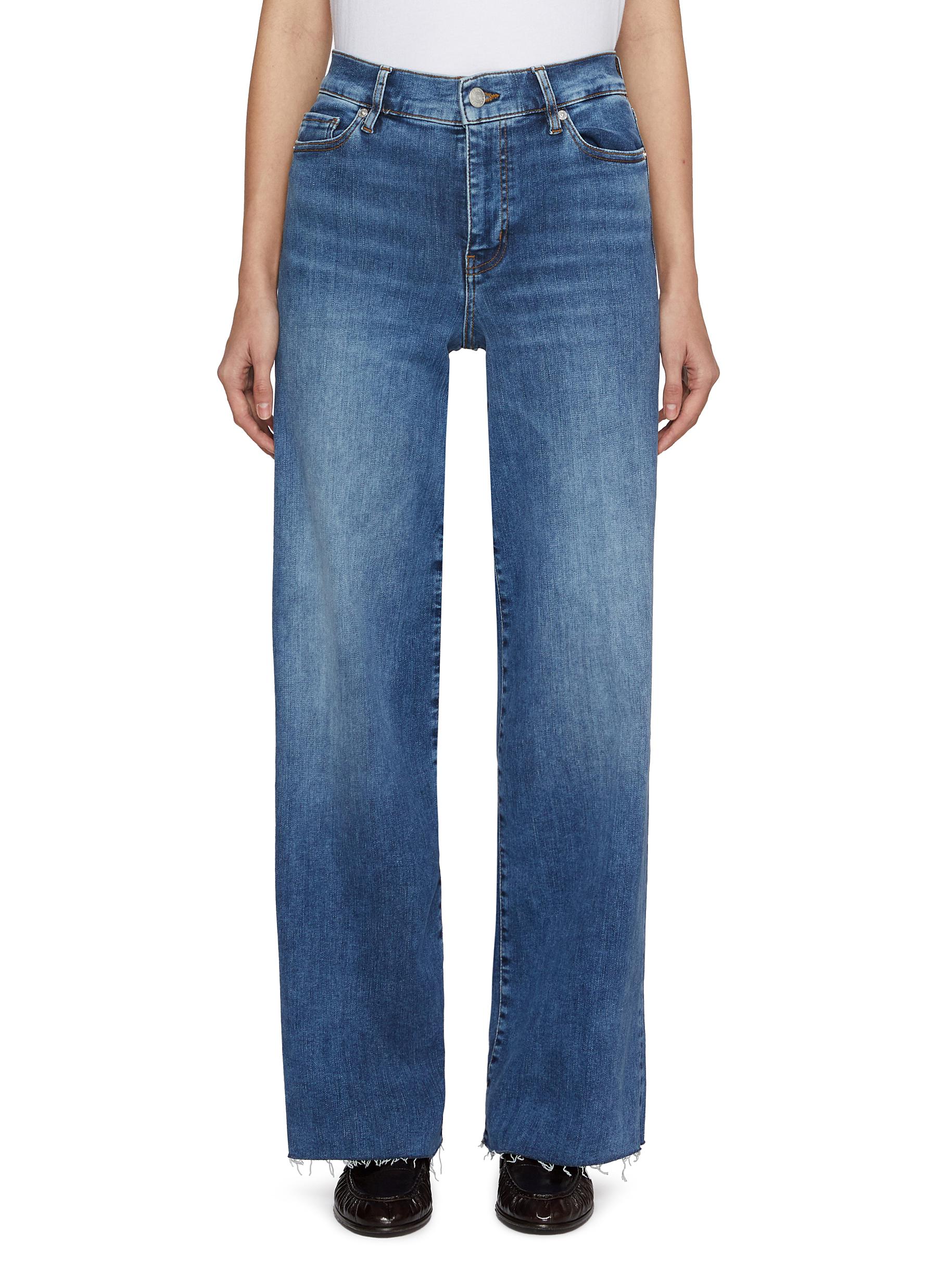 FRAME | Le Slim Palazzo Fray Hem Cotton Blend Jeans | Women