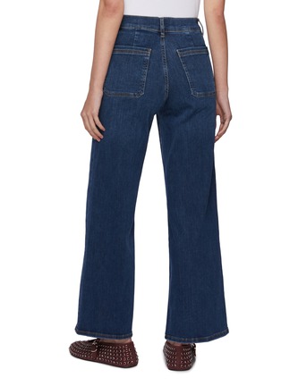 Back View - Click To Enlarge - FRAME - Le Pixie Slim Palazzo Bardot Pocket Jeans