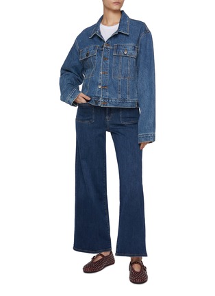 Figure View - Click To Enlarge - FRAME - Le Pixie Slim Palazzo Bardot Pocket Jeans