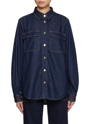 Main View - Click To Enlarge - FRAME - The Trapunto Dark Wash Denim Shirt