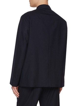 Back View - Click To Enlarge - DRIES VAN NOTEN - Bays Camp Collar Single Breasted Pinstripe Wool Blazer