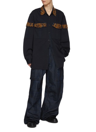 Figure View - Click To Enlarge - DRIES VAN NOTEN - Crowsey Double Pocket Embroidery Cotton Shirt