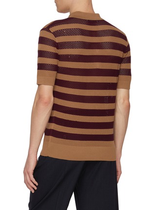 Back View - Click To Enlarge - DRIES VAN NOTEN - Mercy Contrast Stripe Knitted Polo Shirt