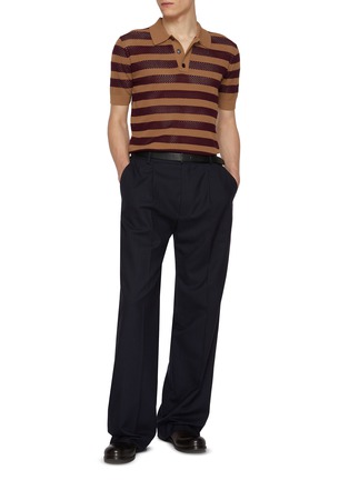 Figure View - Click To Enlarge - DRIES VAN NOTEN - Mercy Contrast Stripe Knitted Polo Shirt