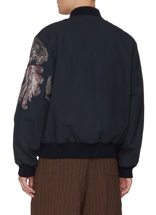 Back View - Click To Enlarge - DRIES VAN NOTEN - Scribble Volker Embroidery Cotton Bomber Jacket