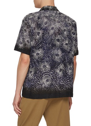 Back View - Click To Enlarge - DRIES VAN NOTEN - Carltone Camp Collar Floral Embroidery Cotton Shirt