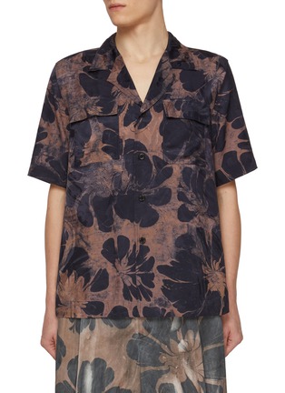 Main View - Click To Enlarge - DRIES VAN NOTEN - Cameron Camp Collar Baroque Floral Print Shirt