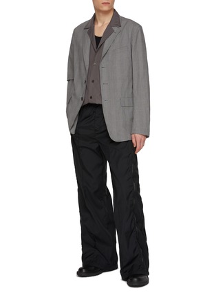 Figure View - Click To Enlarge - DRIES VAN NOTEN - Bilbo Notch Lapel Singe Breasted Checkered Cotton Blend Blazer