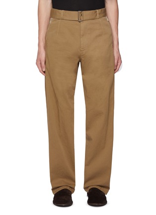 Main View - Click To Enlarge - DRIES VAN NOTEN - Penson Zipped Pocket Belted Cotton Straight Leg Pants