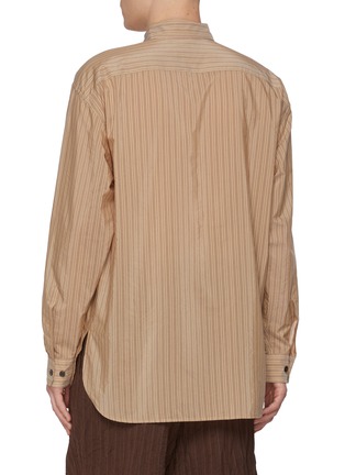 Back View - Click To Enlarge - DRIES VAN NOTEN - Croom Point Collar Striped Cotton Blend Shirt