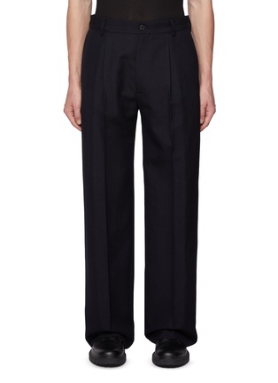 Main View - Click To Enlarge - DRIES VAN NOTEN - Penrud Pleated Wool Linen Straight Leg Pants