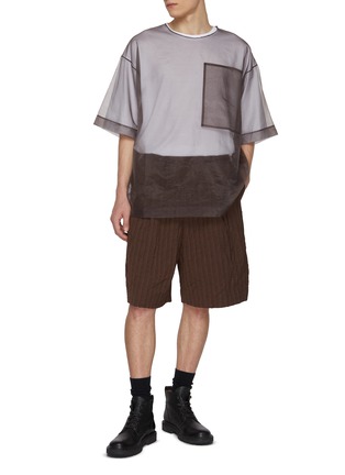 Figure View - Click To Enlarge - DRIES VAN NOTEN - Plato Elasticated Crinkled Shorts