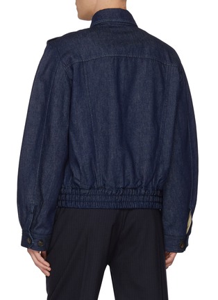 Back View - Click To Enlarge - DRIES VAN NOTEN - Vleo Dark Wash Flap Pocket Denim Jacket