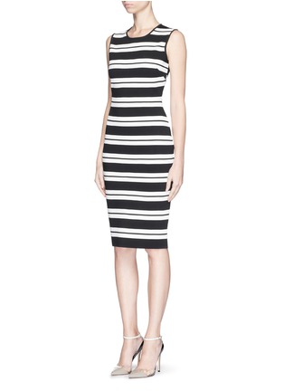 Front View - Click To Enlarge - ST. JOHN - Variegated stripe sculpture knit dress