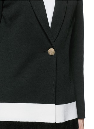 Detail View - Click To Enlarge - ST. JOHN - Contrast collar stripe hem Milano knit jacket