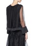 Back View - Click To Enlarge - ARMANI COLLEZIONI - Sheer sleeve silk organza top