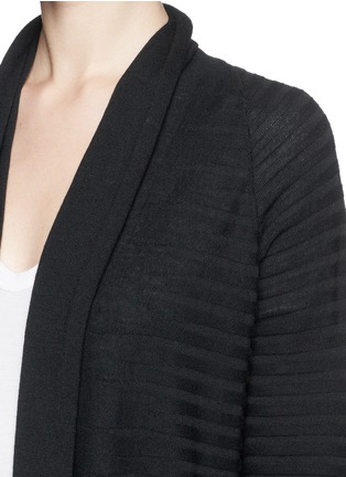 Detail View - Click To Enlarge - ARMANI COLLEZIONI - Cloqué stripe virgin wool drape cardigan